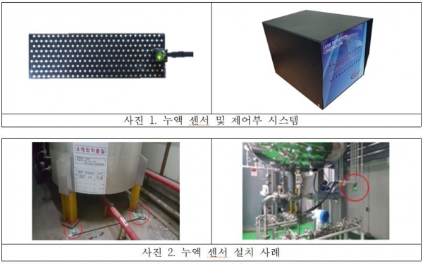 중소기업 지원사업-누수.누액 센서와 시스템 및 설치모습