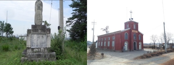 (좌) 등록문화재 잠령탑, (우)등록문화재 한정리공소