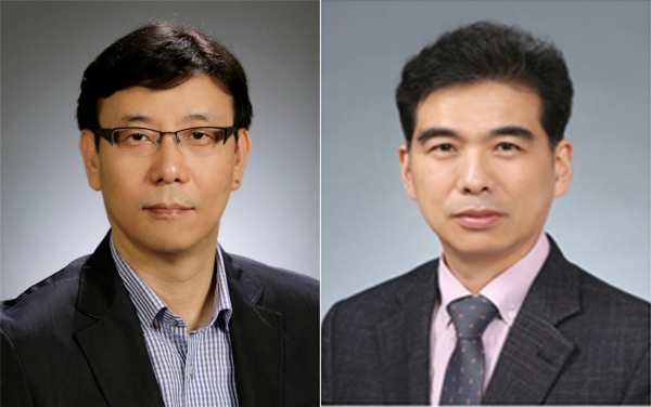 KIST 곽순종(왼쪽) 책임연구원과 효성화학(주) 조성민 사업단장