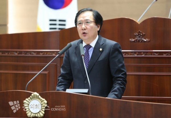 5분 발언하는 김각현 천안시의원 / 충청뉴스 최형순 기자