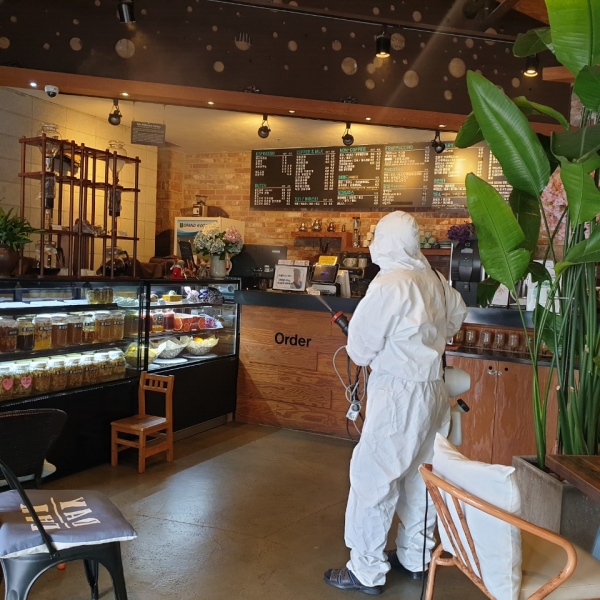 방역소독 실시 모습