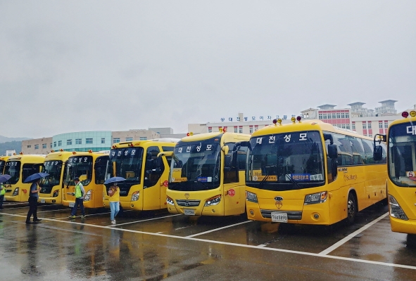 성모초 통학버스 안전점검 모습