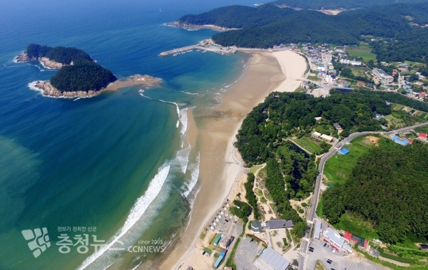 바다와 숲을 동시에 즐길 수 있는 천리포수목원 항공사진
