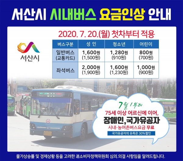 버스요금인상 안내표 (카드뉴스)