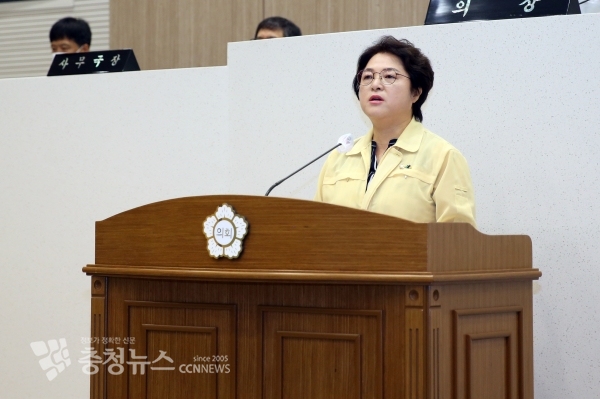 5분 발언하는 김명회 당진시의회 의원
