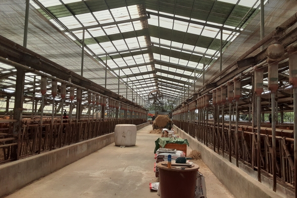 한우사 차광 개폐시설 설치장면