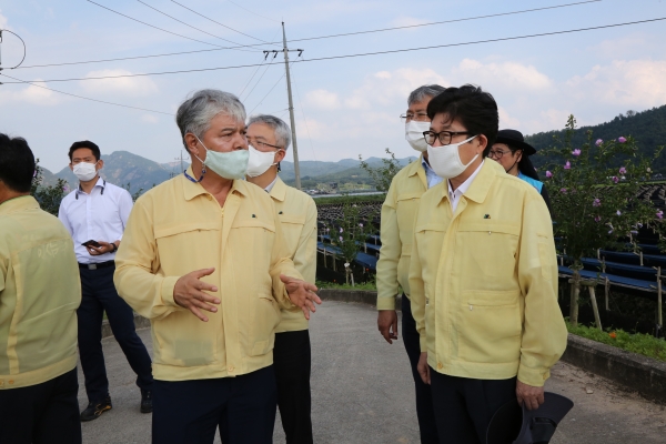 지난 호우피해 당시 현장점검 모습