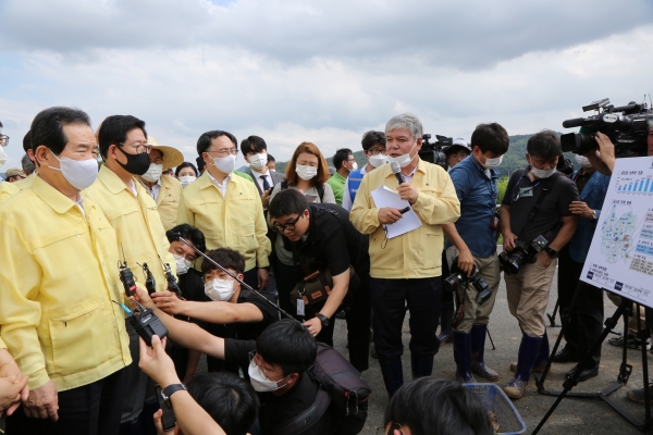 지난 호우피해 당시 현장점검 모습