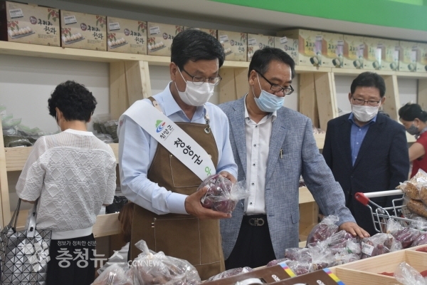 김돈곤 군수 현장 점검 모습