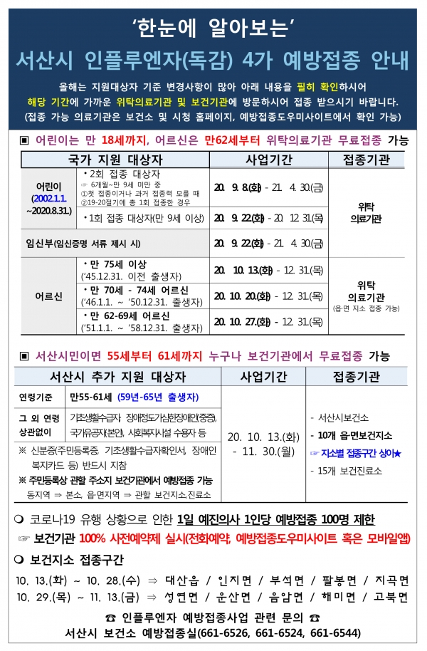 인플루엔자 예방접종 홍보물