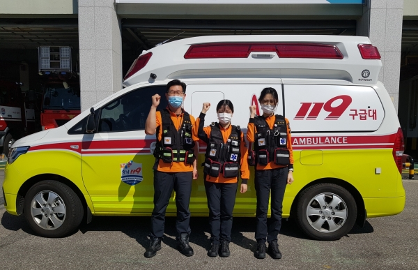 임산부 산전검사 구급서비스 활동 모습