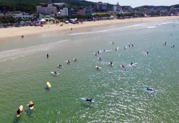 만리포 해수욕장 서핑