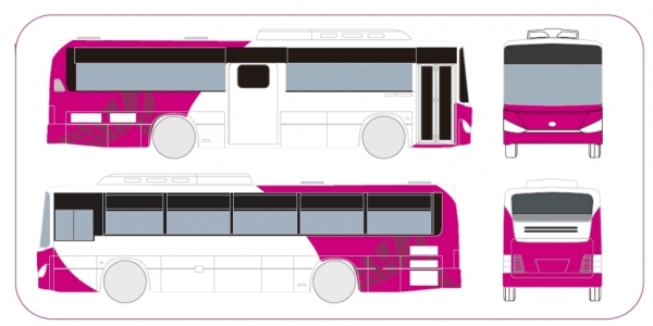 색상 디자인 변경이 추진되는 시내버스 디자인안.