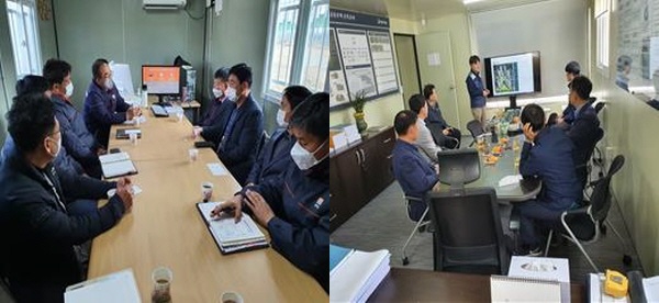 (좌)11월 3일 ㈜호반건설 아파트사업장 방문, (우)5월 12일 ㈜대우건설 아파트사업장 방문