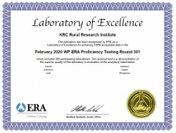 협회 주관 국제숙련도시험 수질중금속항목 최우수 인증서