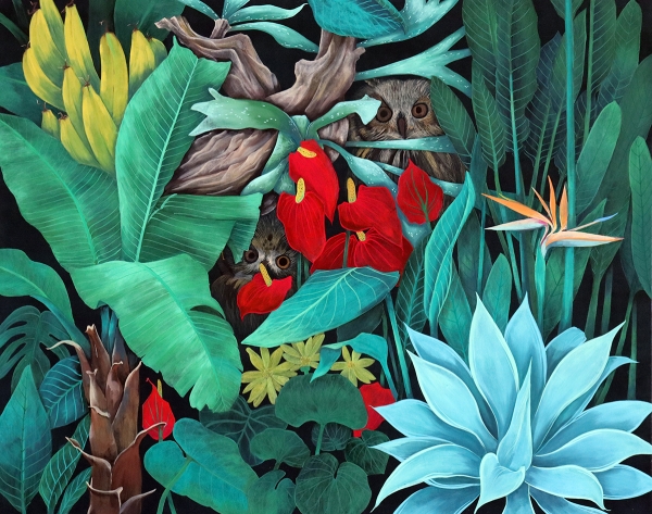 이경자 守護90.9x72.7cm,장지에 채색, 2020