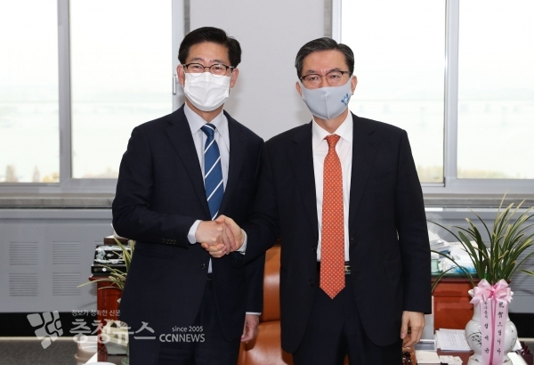 양승조 지사와 정성호 예결위원장