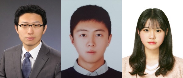 (왼쪽부터) 한밭대학교 창의융합학과 이재현 교수, 이승훈, 임영지