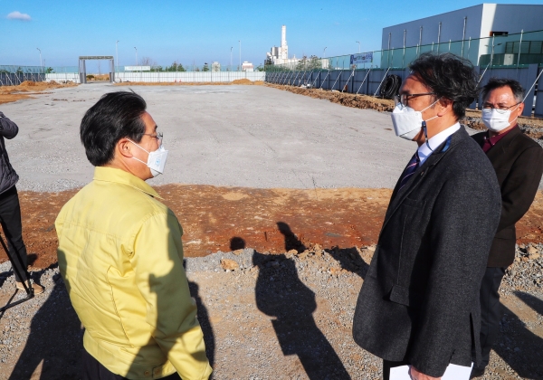 김홍장 당진시장, 첨단금속소재센터 현장 방문 모습