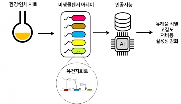 AI 기반 미생물 바이오센서 집합체 개념도