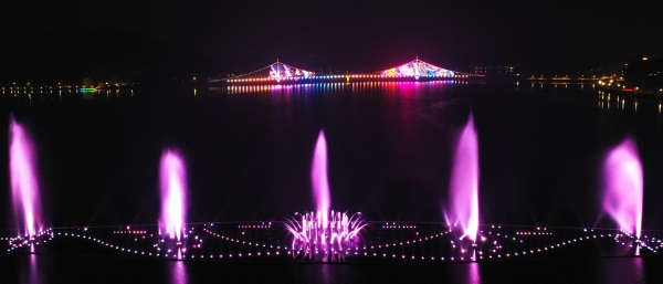 탑정호 분수 (야간)