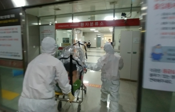 세종소방 환자이송 모습