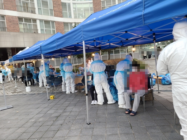 관내 대학 현장선별진료소 운영 모습