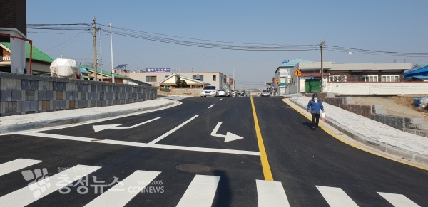 신규 개설된 도시계획도로 전경