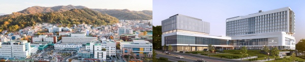 (좌) 충남대병원 본원 전경, (우) 세종충남대병원