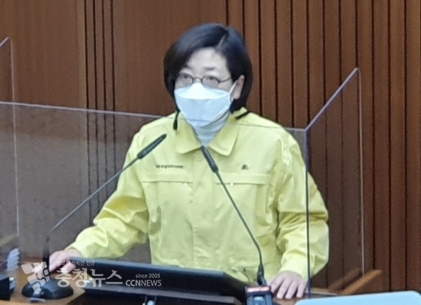 5분 발언하는 이순열 세종시의회 의원