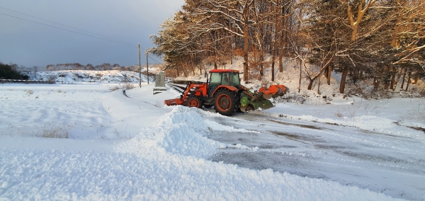 부여군 제설단 제설작업 장면