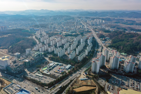 당진 관내 공동주택 전경을 항공에서 촬영한 사진