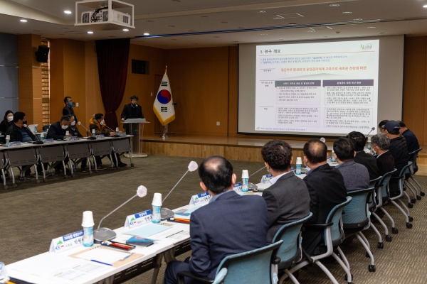 지난 22일 공동브랜드 ‘칠갑마루’의 활성화와 운영관리체계 구축을 위한 중간보고회 개최