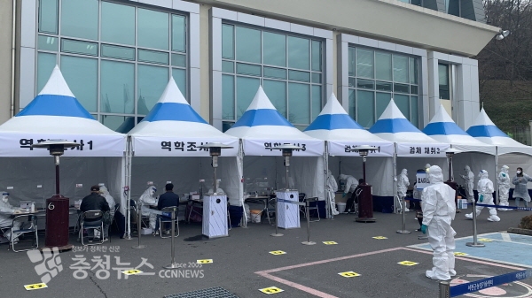 서천군 보건소 선별진료소 모습