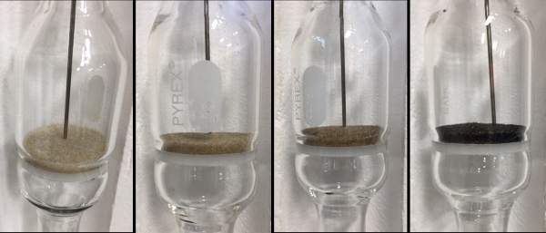 CVD법으로 제조된 다양한 담지량의 텅스텐 촉매