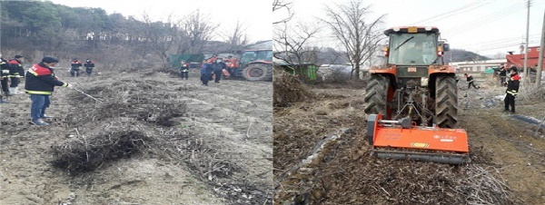 농업부산물 처리장면