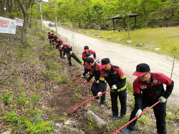 지난 2020년도 산불예방활동(방화선구축)