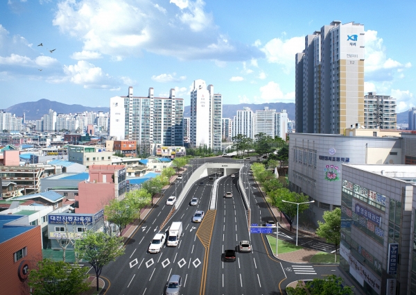 대전 홍도지하차도 시점부 조감도.