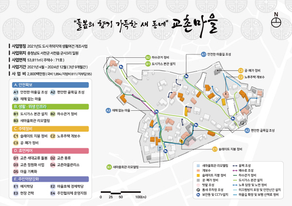 서천읍 군사3리 일원‘교촌 새뜰마을사업’이 공모에 선정