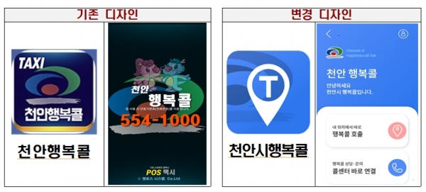 천안시행복콜 앱 변경 디자인