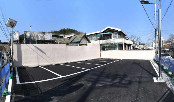 호동에 조성중인 공영주차장 모습