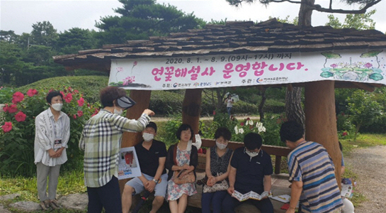 연꽃해설사 운영 장면