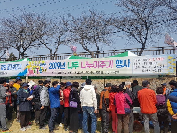 2019년 묘목 배부 모습