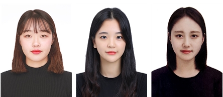 한밭대학교 창의융합학과 노은경 대학원생, 심은선, 이송 학부생           (왼쪽부터)