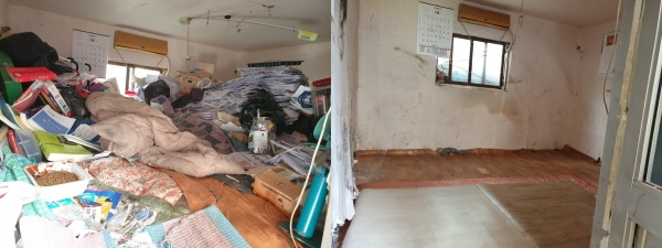 고난도 통합사례관리대상 주거돌봄사업 추진 전, 후 사진