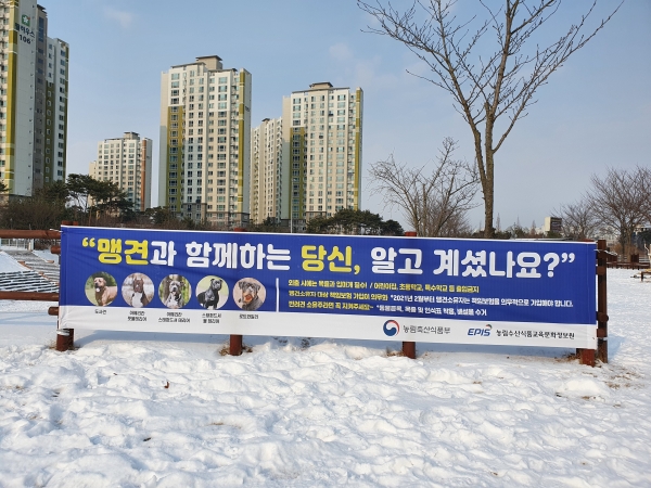 1월에 진행된 캠페인 진행 및 홍보 현수막 사진