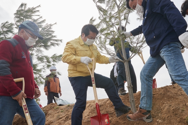 오세현 시장 미세먼지 차단숲 현장방문