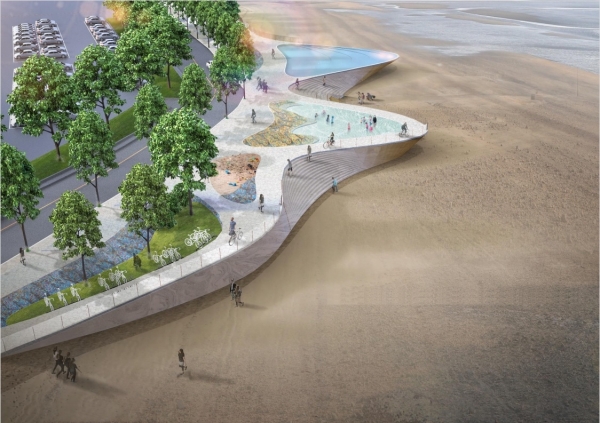 꽃지 전면부 공원 신축공사 조감도