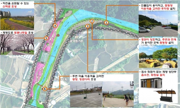 풍서천 친수지구 계획도