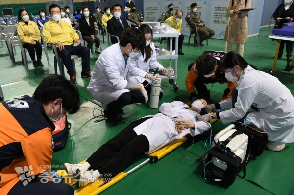 홍성군 코로나19 백신 예방접종센터 합동 모의훈련 실시